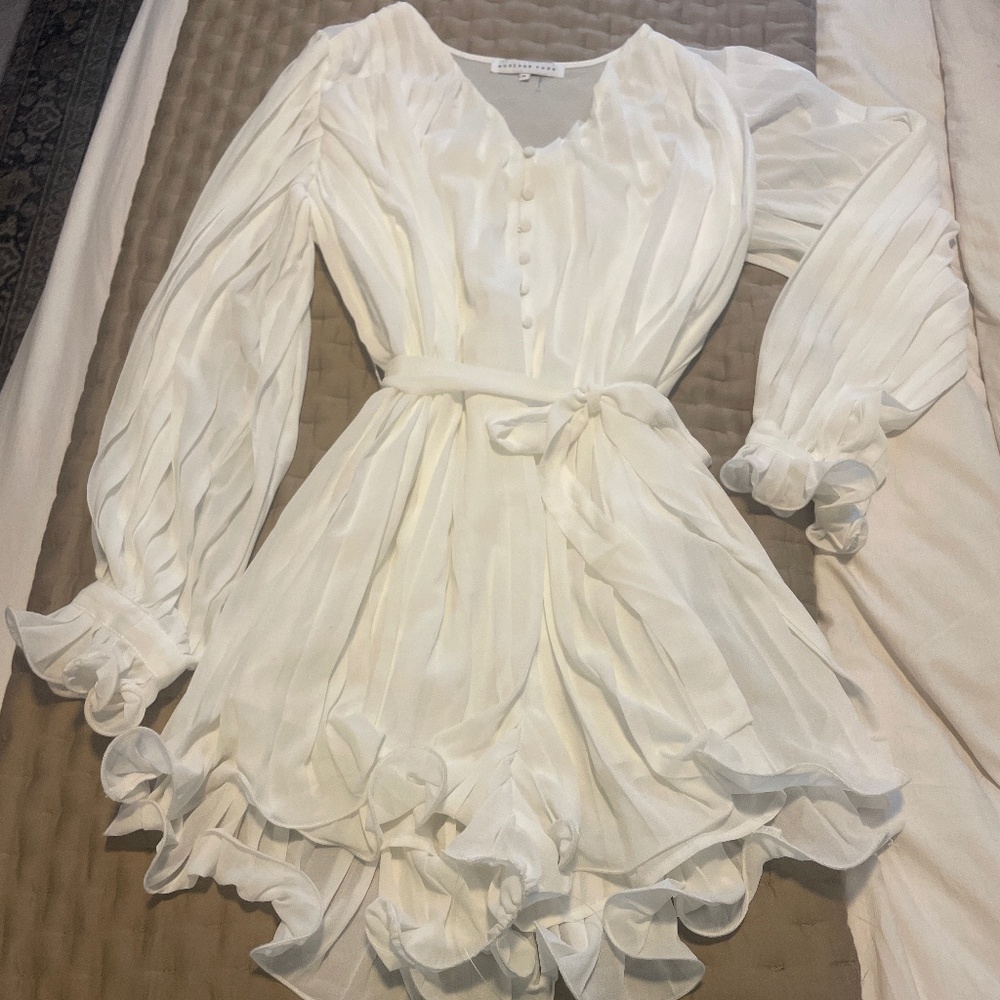 White ruffle romper